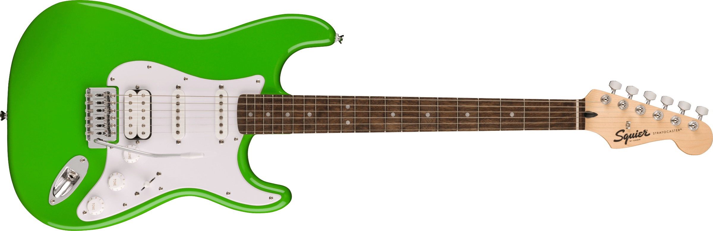 Squier Sonic Stratocaster HSS Laurel Fingerboard White Pickguard Lime